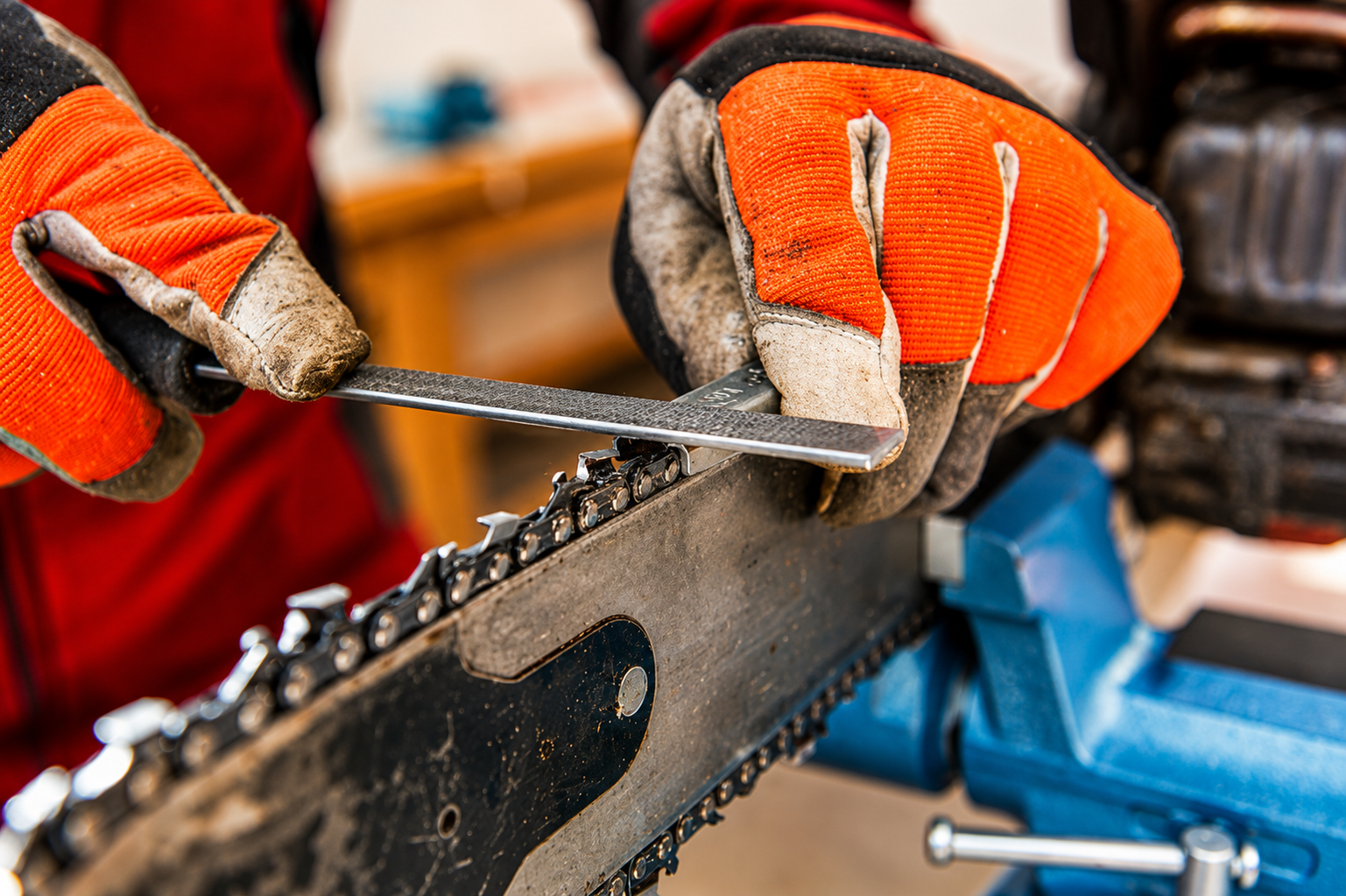 chainsaw sharpening and cleaning